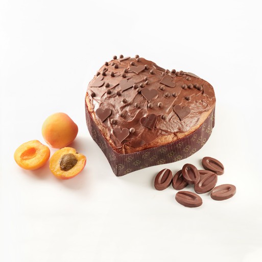 Dark Chocolate Heart with Candied Apricots and Vanilla