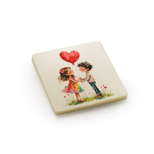 Ceramiche al Cioccolato Bicolore "Palloncino a Cuore"